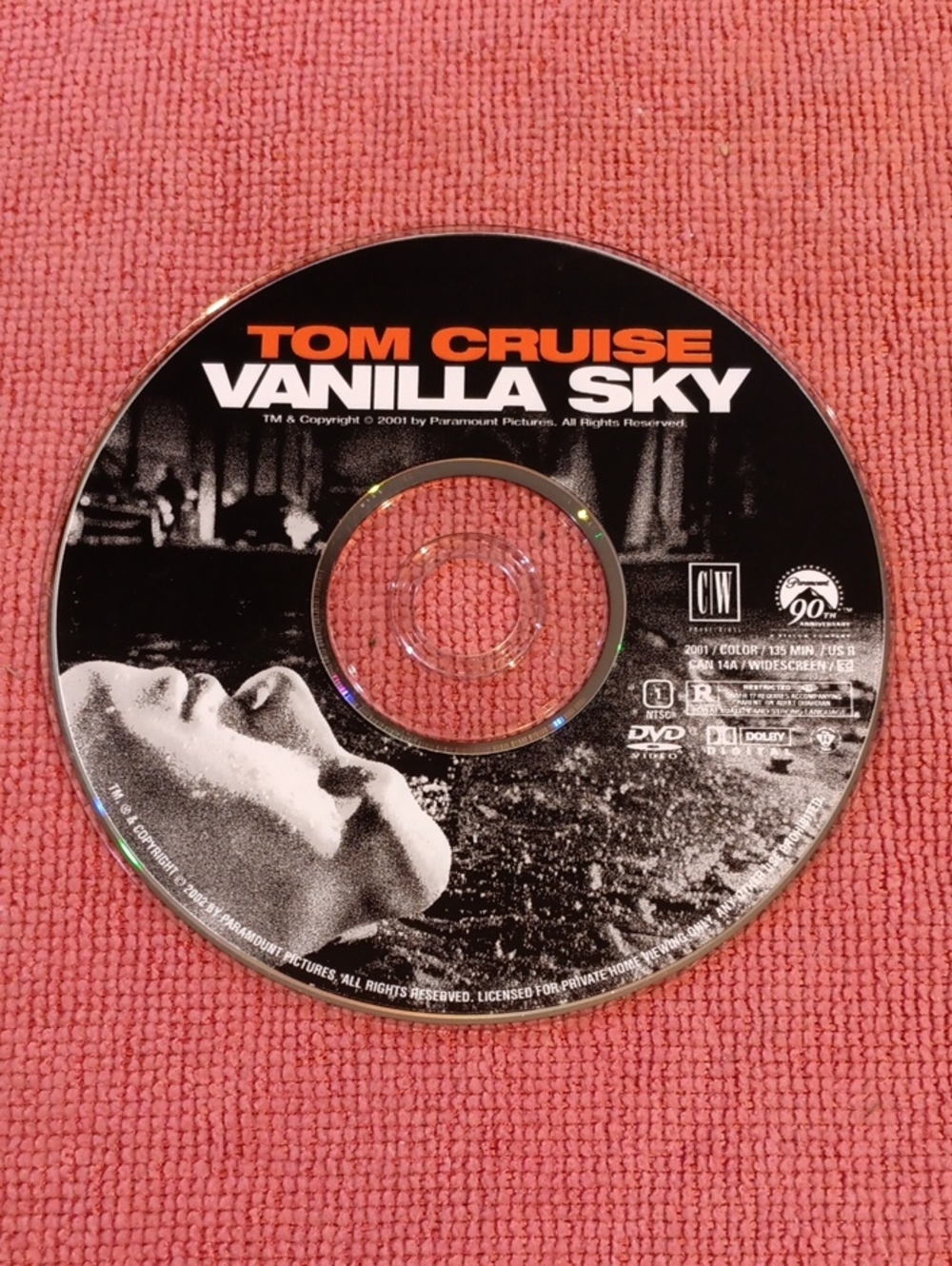 3/$12 Vanilla Sky (Tom Cruise) DVD *NO CASE*